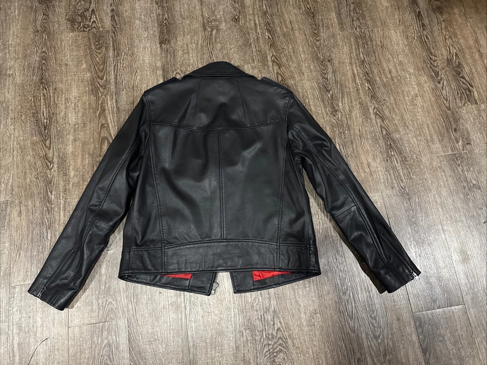 Topman 男式皮革摩托夹克 S 码 — 第 4/4 张图片