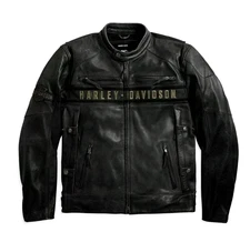 Harley Men Biker Leather Jacket Vintage Motorcycle Style Genuine Leather Jacket