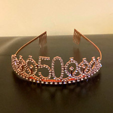 Silver Rhinestone Sweet 16 Tiara Crown Headband, Birthday Women One Size