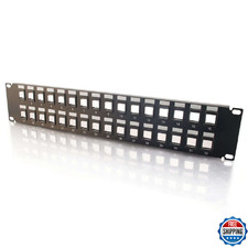 C2G 03860 32-Port Blank Keystone/Multimedia Patch Panel, Black
