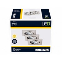 Briloner LED Einbauleuchten 3Er Set Schwenkbar Eckig Nickel Matt 5W 400Lm 3000K