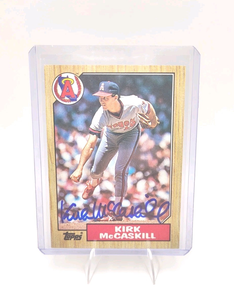 Kirk McCaskill Signed IP 1987 Topps Baseball Auto Card Angels Blue