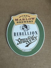 REBELLION SMUGGLER MARLOW BREWERY BEER PUMP CLIP BADGE , WOOD & PLASTIC 