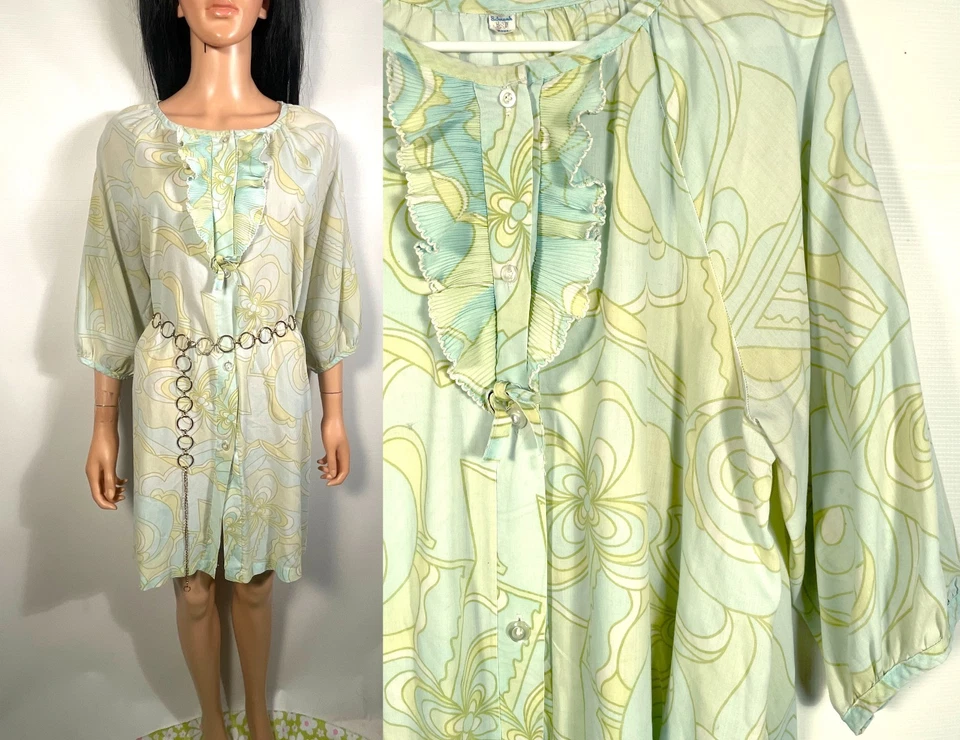 60's psychedelic print mini dress size large - Image 2 of 4