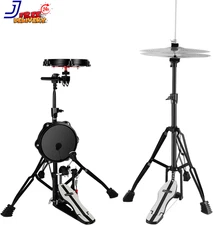 Practice Drum Pad Stand Kit Silent Drum Pad Set Drum Set Practice Kit Black NEW
