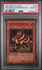 2002 YU-GI-OH! STARTER DECK: KAIBA 1ST ED #004 THE WICKED WORM BEAST PSA 10