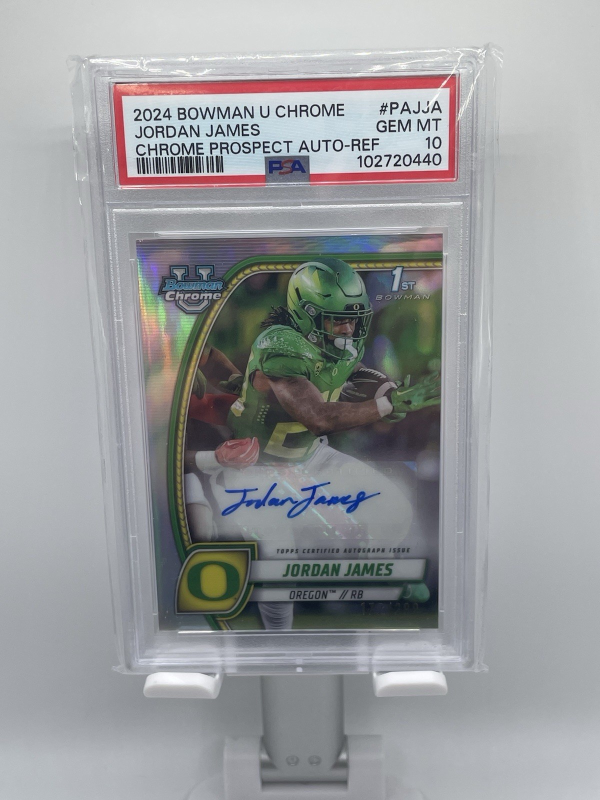 2024 Bowman University U Chrome Jordan James Refractor /299 1st Auto PSA 10