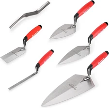 Goldblatt 6PCS Masonry Hand Tool Set - 11" x 5-1/2" Philadelphia Brick Trowel