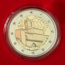 Monaco 2 Euro 2026 Gedenkm&uuml;nze PP Herzogtum Valentinois - SOFORT LIEFERBAR - OVP