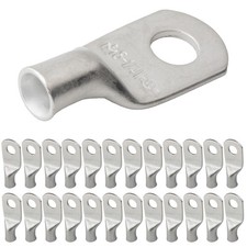 SELTERM 25pcs 8 AWG 1/4" Stud Marine Grade Tinned Copper Battery Cable Lugs, ...
