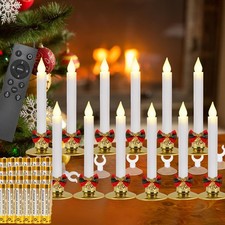 12 Set Christmas Window Candles Lights with Timer Battery Operated Electric L...