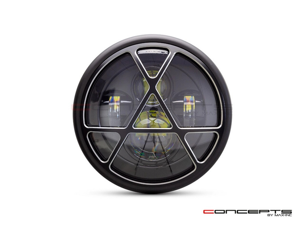 Phare et code LED 7.7 pouces Anarchy Grill éclairage moto puissant
