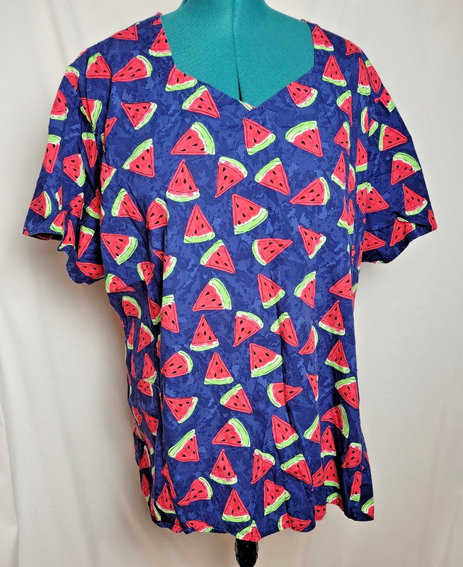Zoe & Chole Women's 3x Watermelon Scrub Shirt