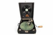 Grammofono Portatile Limania Electra Funzionante Valigetta Epoca 1900