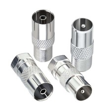 Wzhiy 4-Pack F Type to Coax Adapter Kit for Small, 4-pack silver
