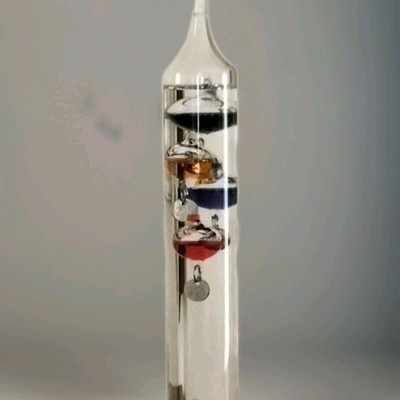 Vintage Galileo Thermometer aus Glas - Wissenschaftliches Design und Einrichtung - H 28 cm
