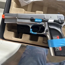 WE Tech Hi-Power Browning MK3 Gas Blowback Airsoft Pistol (Color: Silver)