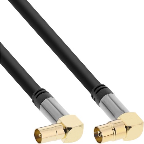 InLine Antennenkabel 10m – 2-fach Geschirmt, Mit Filter, 85 DB, Schwarz, Ideal Für Satellit & TV