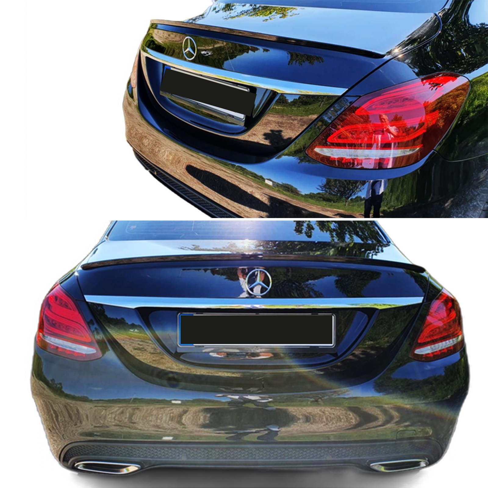 Rear Spoiler Compatible With Mercedes Benz W212 E Class Lip Black Painted