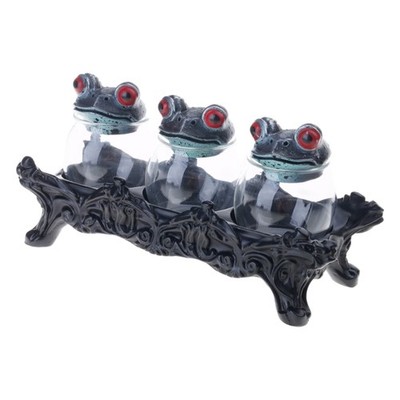 Unique Resin Frogs Kitchen Spices Container Decorative Storage Solution For