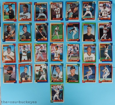 1990 Topps Pittsburgh Pirates Team Set 29 Cards Bonds Van Slyke Combine Shipping
