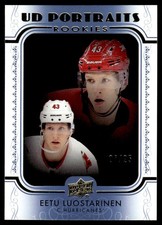 2019-20 UPPER DECK UD PORTRAITS PLATINUM BLUE EETU LUOSTARINEN 07/25 CAROLINA
