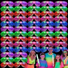 108 LED Glow Glasses - Light Up Party Supplies for Kids Adults, 3 Modes, 5 Col
