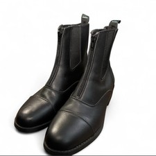 Dublin Sz 8 Women Leather Foundation Zip Paddock Boots Black Riding Equestrian