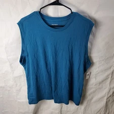 Old Navy Shirt Women's XL Blue Sleeveless Tank Top Muscle Tee Active New