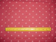 LAURA  ASHLEY FABRIC BURGUNDY & SMALL  THISTLE DESIGN W56  X 38 INS UNUSED  