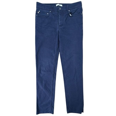 Spoke Fives Chinohose W32 L30 blau spitz zulaufend Knopfleiste fünf Taschen Freizeit Build A