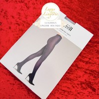 Bodyline Geometric Tights By Wolford L Large Navy Blue Strumpfhose Strick