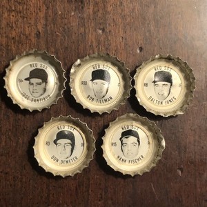 1967 Baseball Coke 5 Red Sox Rare Bottle Caps