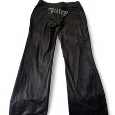 Juicy Couture Black Sweat pants with rhinestones logo back iconic Y2K