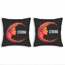 Set of 2 18x18in Throw Pillow Covers -Decorative Cushion Cases for Couch Bed Car