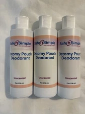 3 Safe 'n Simple SNS40208 Ostomy Pouch Unscented Deodorant 8 oz.