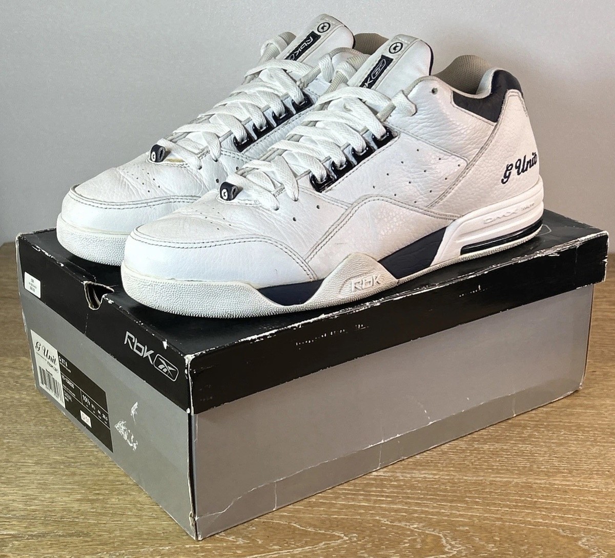 Unit Shoes Tenis Reebok G Unit Rare RBK G Unit G XT II White/Navy/Silver  Shoes 2004 Men US 10-138835 W/Box