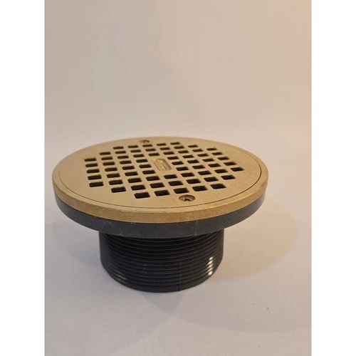 ProFlo PF42848 Plastic Drain Barrel with Brass Grate and Trim Ring Floor Drain - Picture 4 of 7