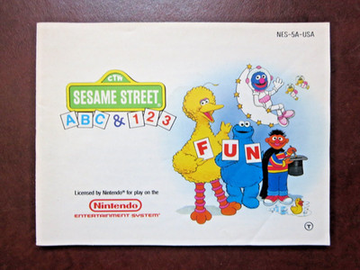 sesame street abc 123 nes Manual Only