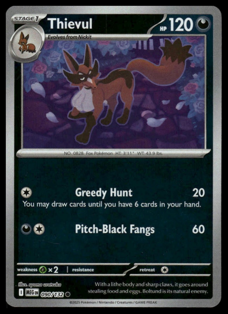 Thievul ME01: Mega Evolution #090/132 Reverse Holo NM