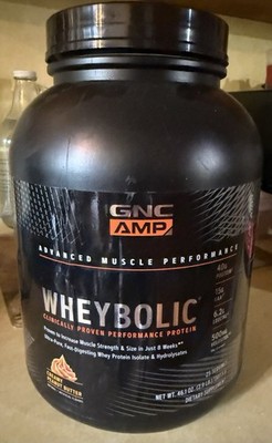 GNC AMP Wheybolic Protein Powder, Creamy Peanut Butter, 2.9 lb - BBD: 08/2026