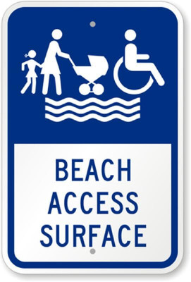 Aluminum Beach Access Sign Weatherproof Outdoor Metal 8x12 Durable