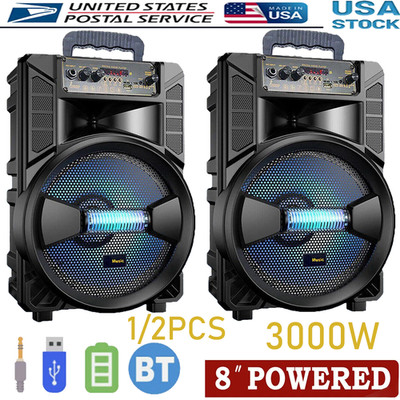 3000W Portable Bluetooth Speaker Sub woofer Heavy Bass Sound System Party+Remote