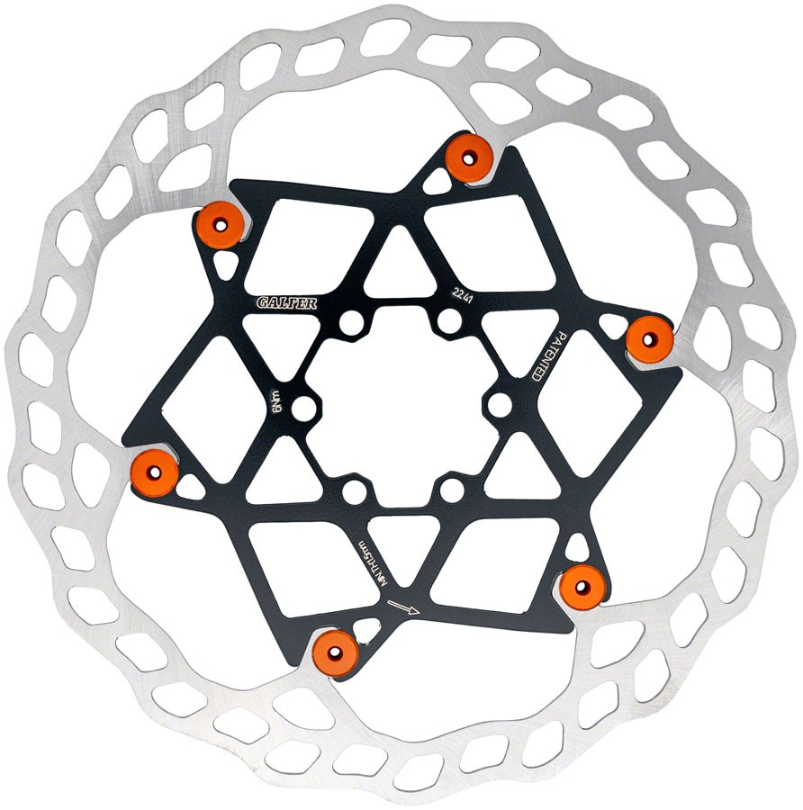 Дисковый тормозной диск Galfer Floating Wave - 180 мм x 20 мм 6 болтов оранжевый 19690₽