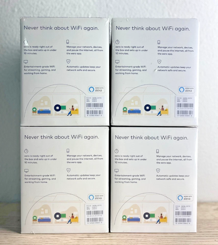 New pack of 4 EERO Mesh WiFi Router 2 Port Dual Band Mesh Router (J010111) - Image 3 of 4