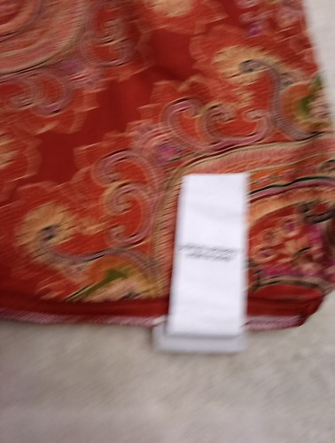 Lot Of 2 Pottery Barn Mira Paisley Pillow Cover Linen Blend Square 24" x 24" Red - Picture 8 of 10