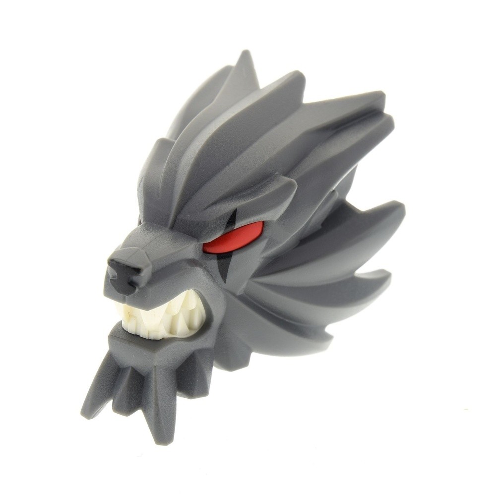 1X Lego Bionicle Figure Head Wolf Grey Chima CHI Worriz 70204 6032850 13820PB01