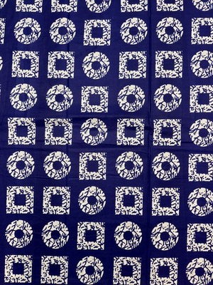 African  Ankara  Wax Print,100% Cotton, Sell by 6 Yards-Navy Blue White