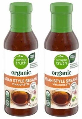 2 Simple Truth Organic Asian Style Sesame Viniagrette Salad Dressing, 12 oz