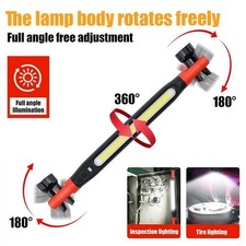 Rechargeable Under Hood Work Light Bar 3000LM LED Magnetic Torch Lamp w/ Hooks